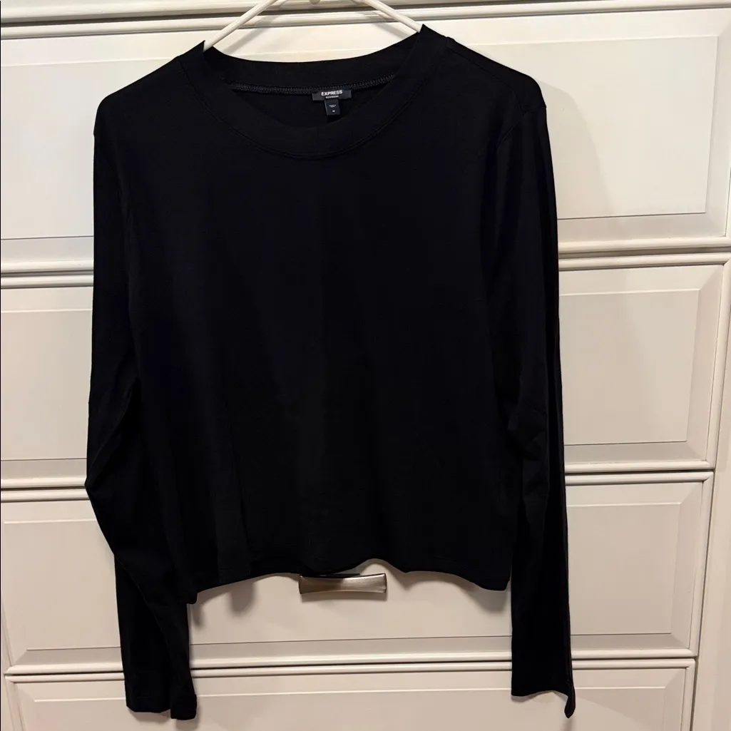 Express Cotton Crew Neck Long Sleeve Boyfriend Tee - Image 3