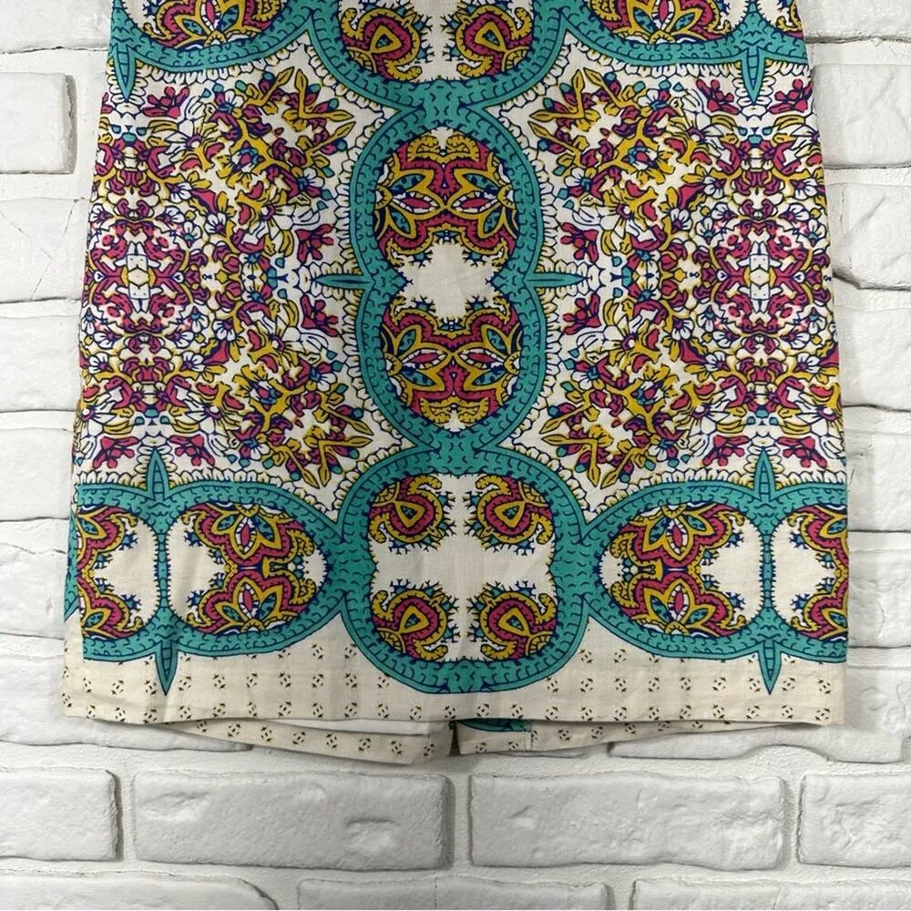 Lucy & Laurel Anthropologie Paisley Bohemian Linen Skirt Size 4 - Image 8