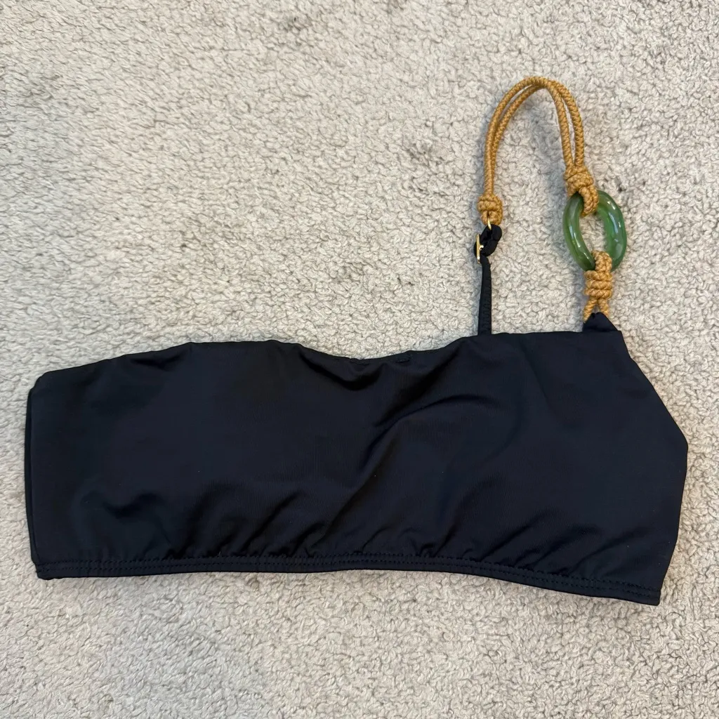 Vix Paula Hermanny Tuani One Shoulder Bikini Top Black S - Image 3
