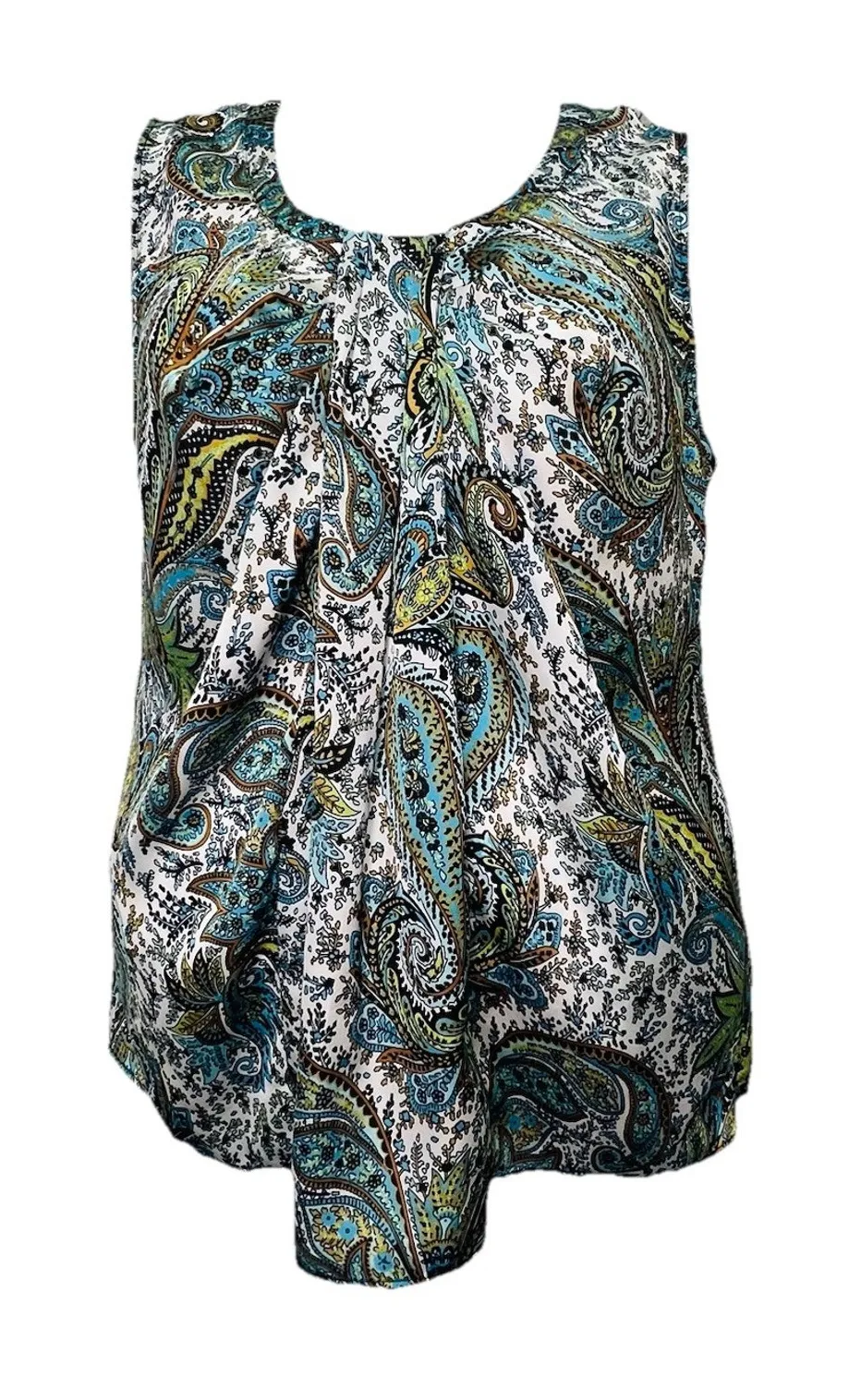 Jones Studio Separates Woman’s Multi Color Paisley Sleeveless Blouse Size XL EUC - Image 1