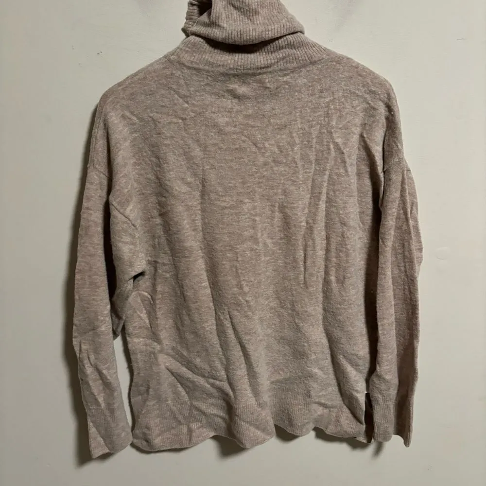 MNG by mango Perkins 100% Wool Turtleneck Slit Sweater Oversized- Size Medium - Image 4