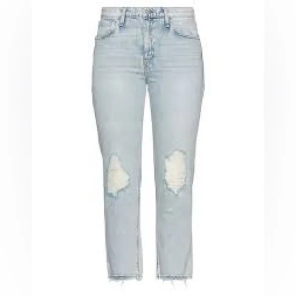 Hudson Jeans Women's Light Blue Ripped Boyfriend Jeans - Image 2