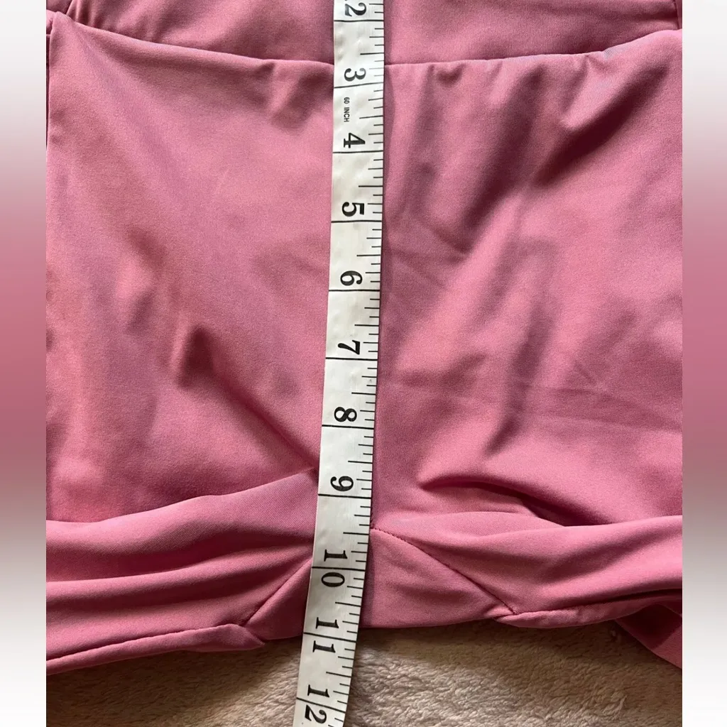 GYMSHARK Asymmetric Crossover Waistband Leggings in Dusky Pink‎ Size Small - Image 7