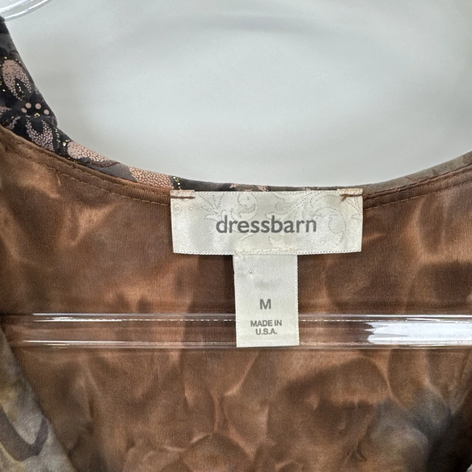 Vintage Y2K Dressbarn Top Womens Medium Brown Gray Grunge Fairy Ruffle Sparkle - Image 4