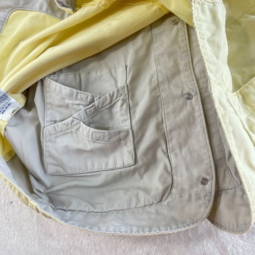 VTG Columbia Denim Jean Jacket Womens Size L Yellow Button Up Pockets Outdoors‎ - Image 13