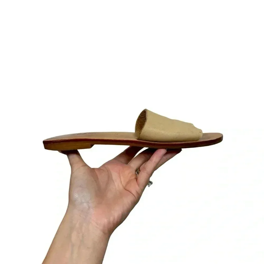 St. Agni  Aiko Basic Slides in Nude Leather Sz:36 - Image 6