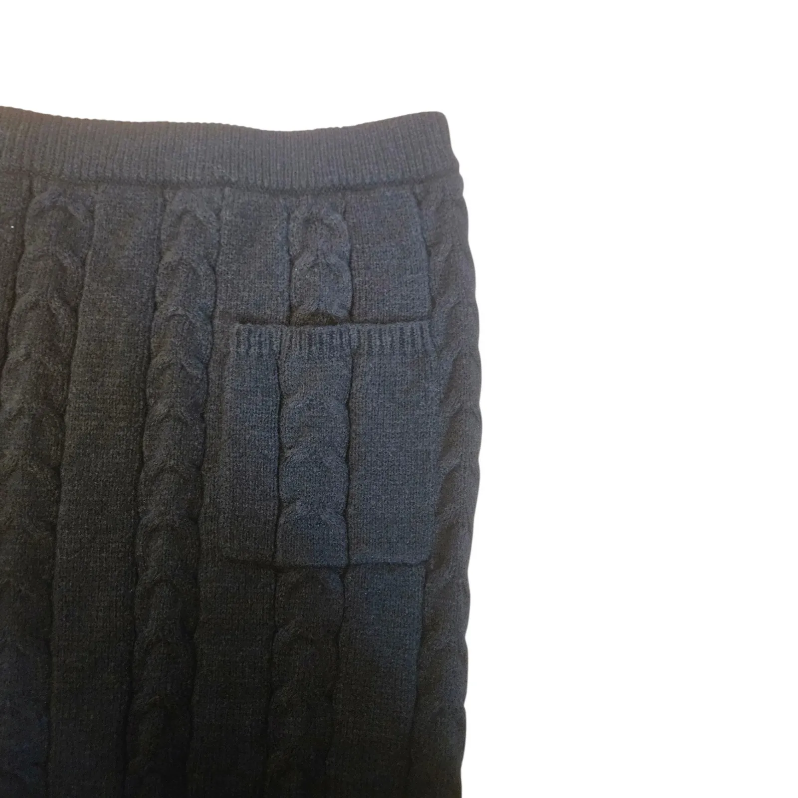 Chartou Cable Knit Sweater Skirt Set Knitwear Matching Outfit‎ Women Black Size L - Image 7