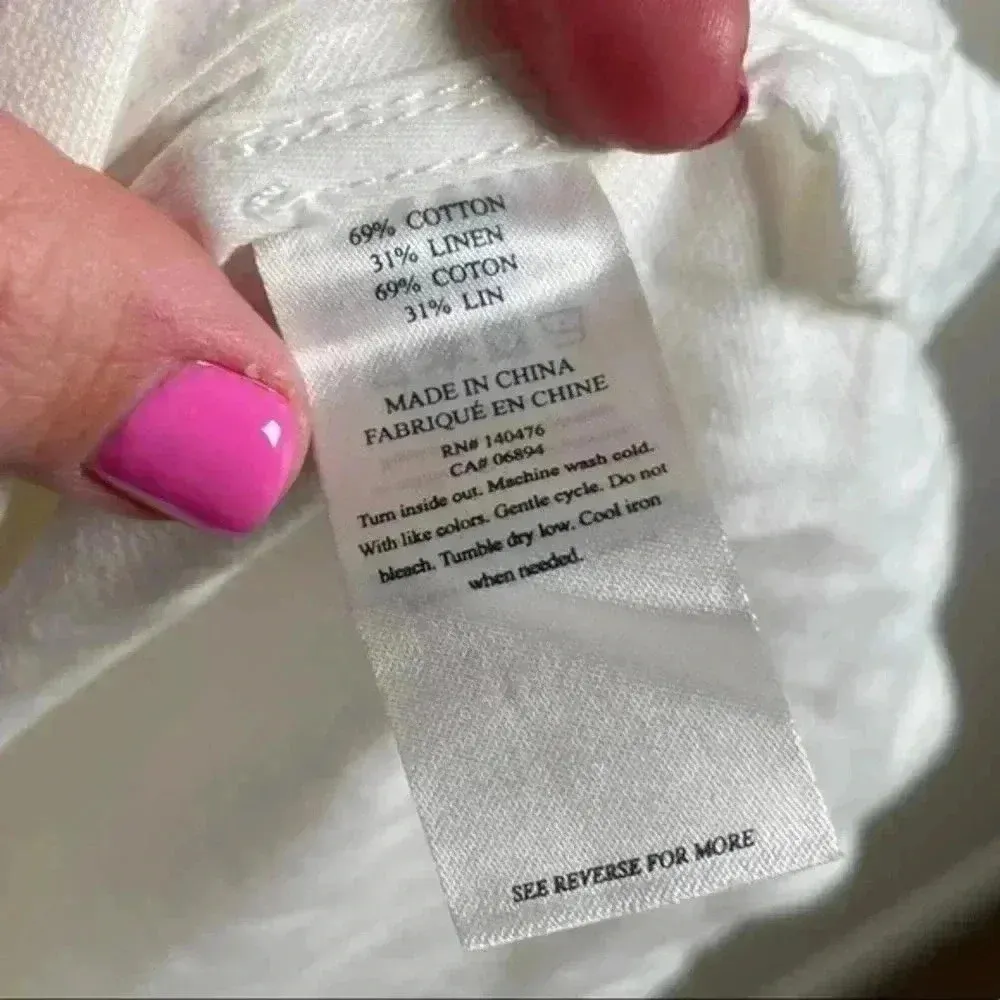 Faherty ‎ White Linen And Cotton Utility Jacket - Image 8