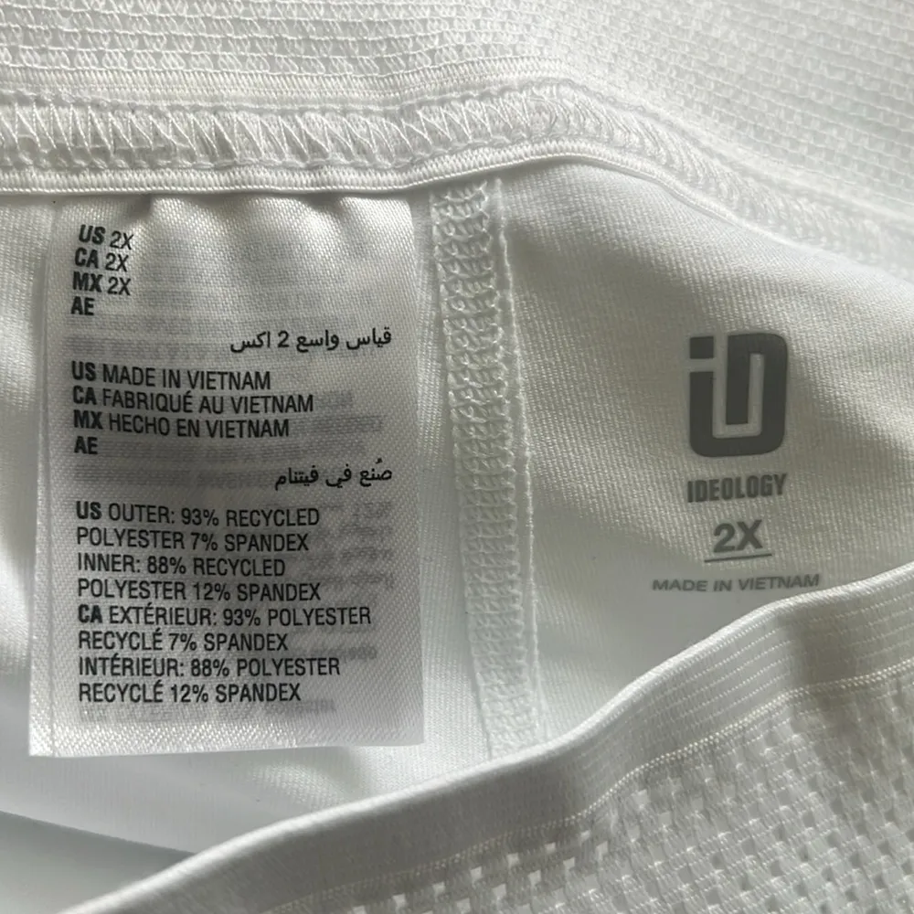 ID Ideology 3-In-1 Running Shorts in White, NWT, Plus Size 2X - Image 5