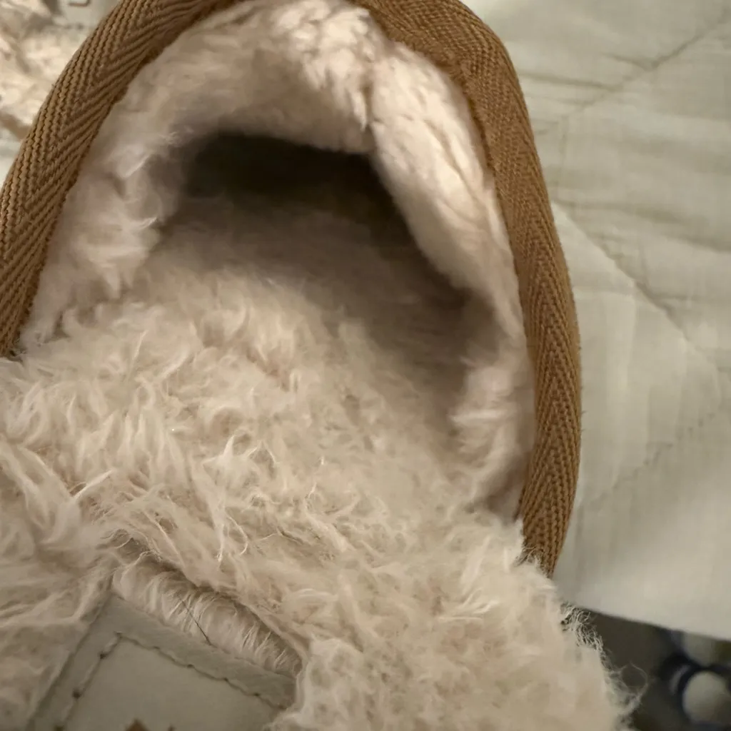 UGG Brown Slippers with Cream Lining - Image 4