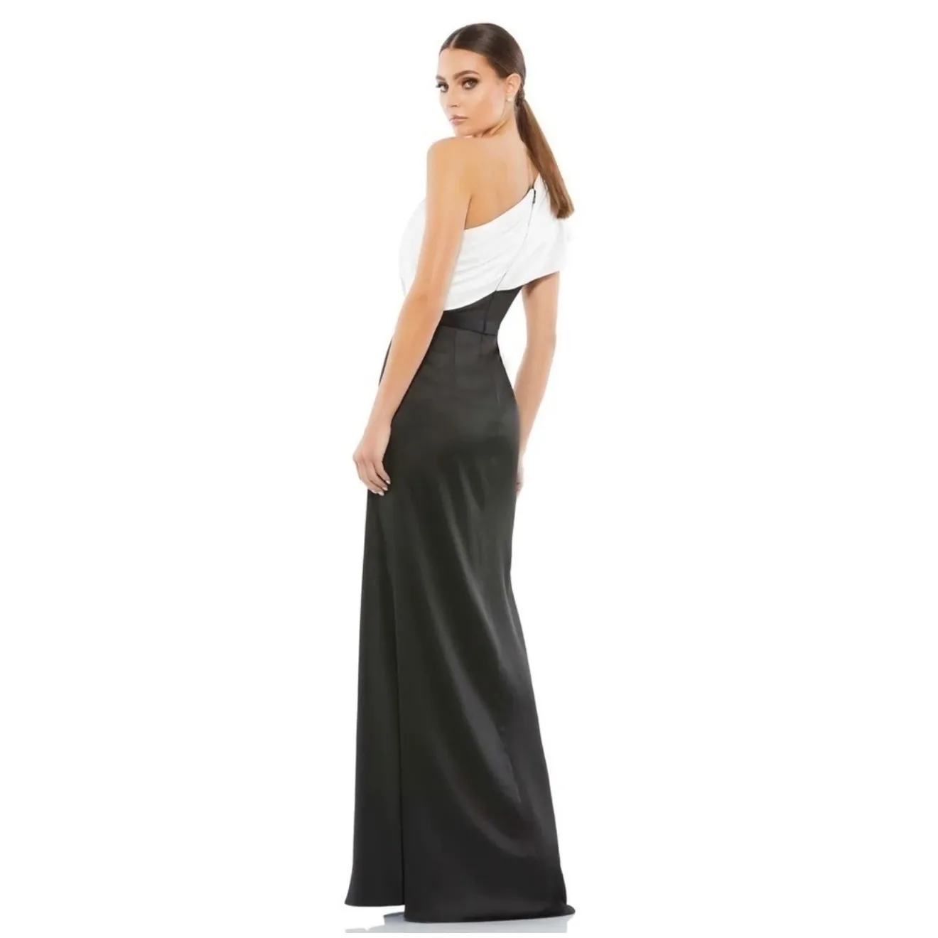 Mac Duggal 26599 Two-Tone One-Shoulder Ruffle Gown Size 8 NWT - Image 3