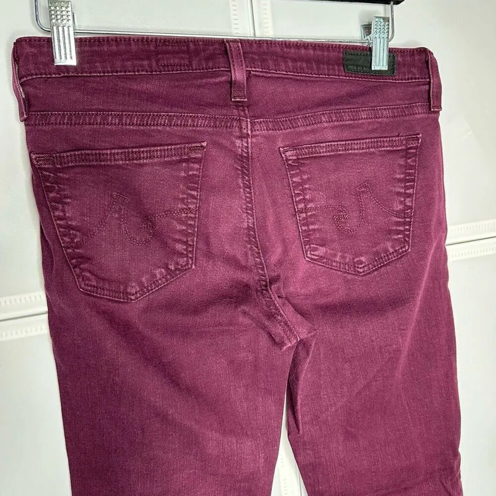 AG Adriano Goldschmeid The Stevie Ankle Slim Straight Jeans in Bordeaux 26 - Image 11