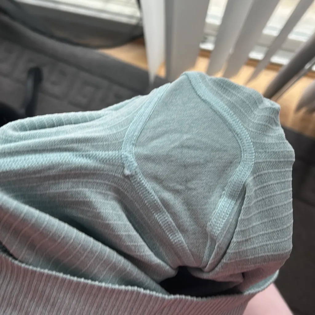 NBW ribbed light blue sports bra and legging workout set. - Image 5