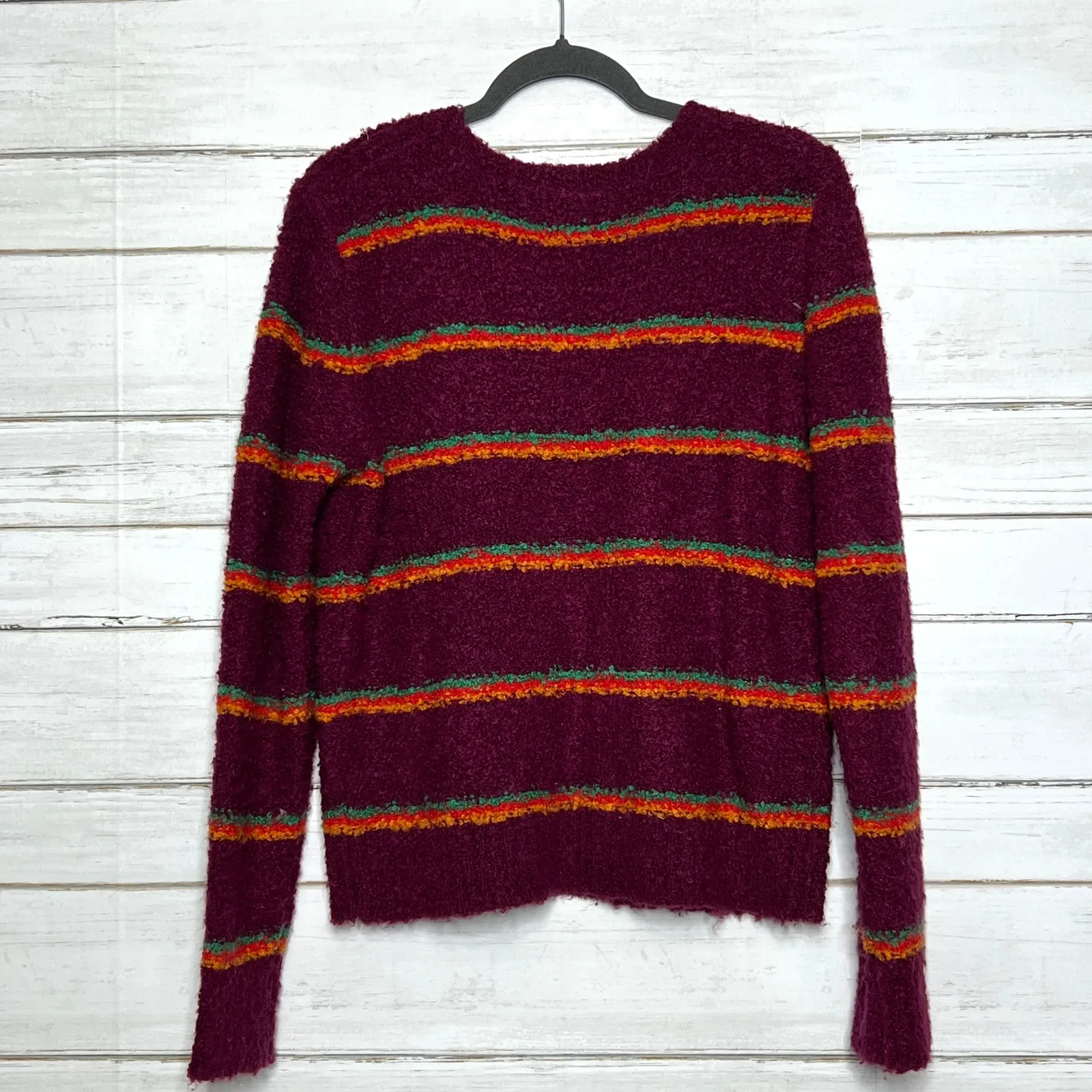 Free People Best Day Ever Striped Sweater Alpaca Blend Cozy Size Medium - Image 3
