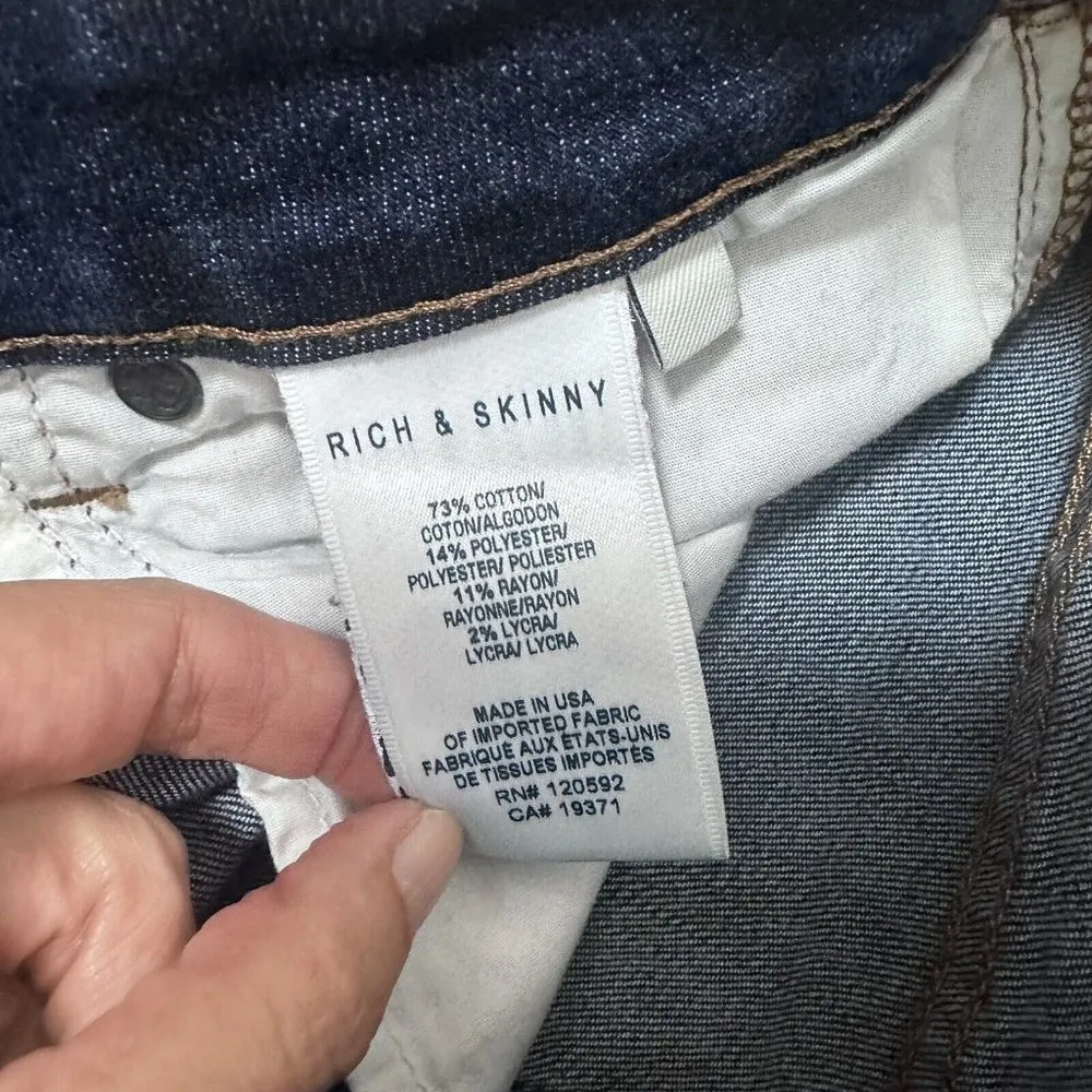 Rich & Skinny Jeans Womens 26 Blue Skinny Ankle Indigo Wash Denim - Image 4