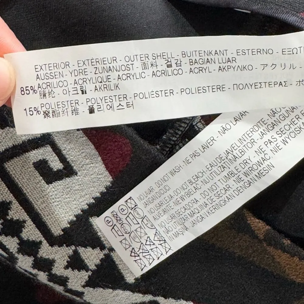 Zara Aztec Tribal Tiki Print Wrap Mini Skirt Women’s Size Small Sienna Brown - Image 6