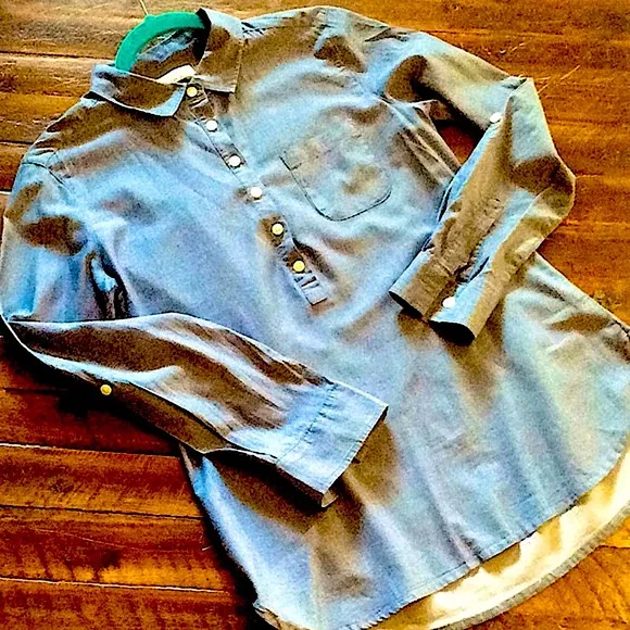 Per Se Chambray cotton blouse - Image 2