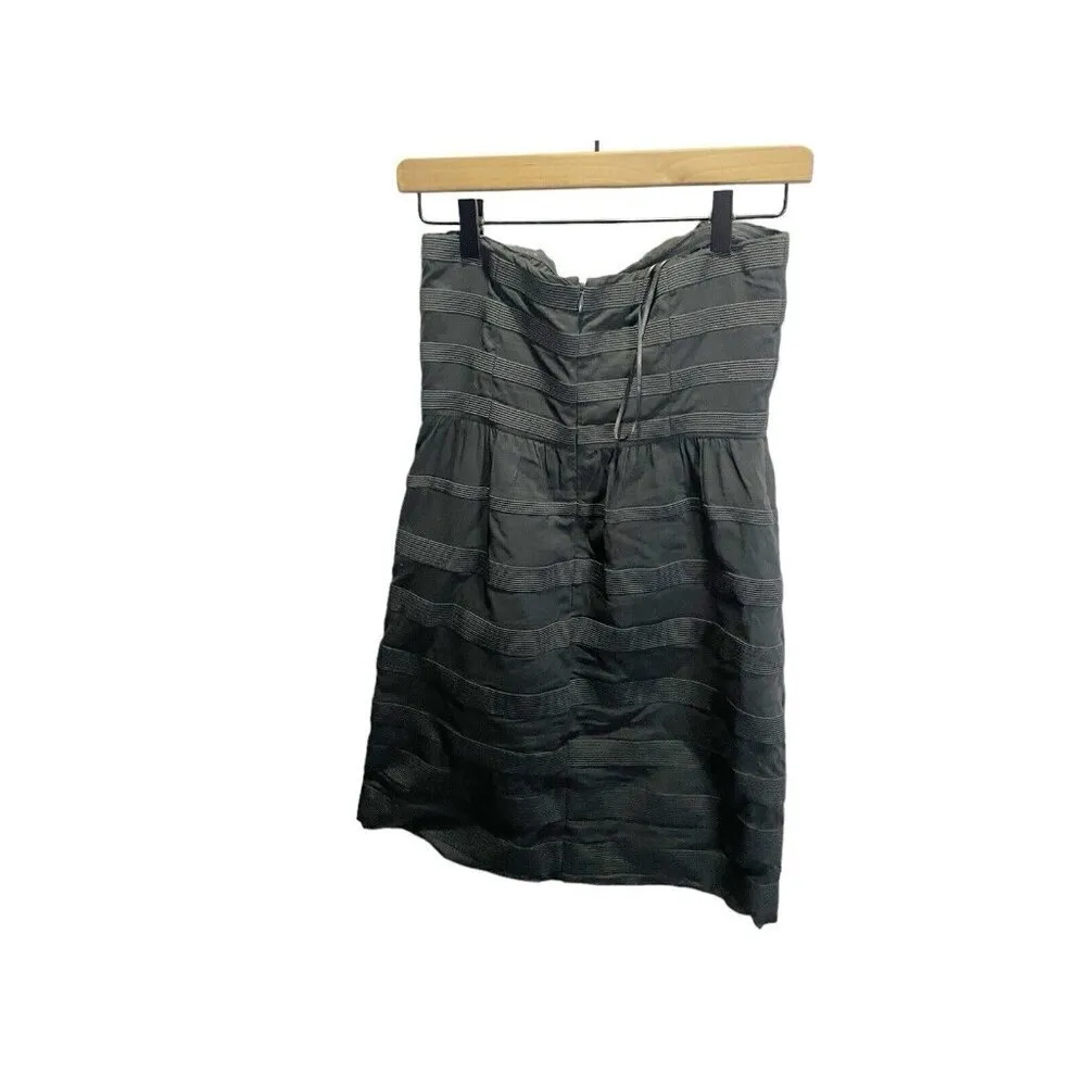 J Crew Dress 4 Gray Ginny Rugby Strapless Lined Stripe Elegant A-line Summer - Image 5