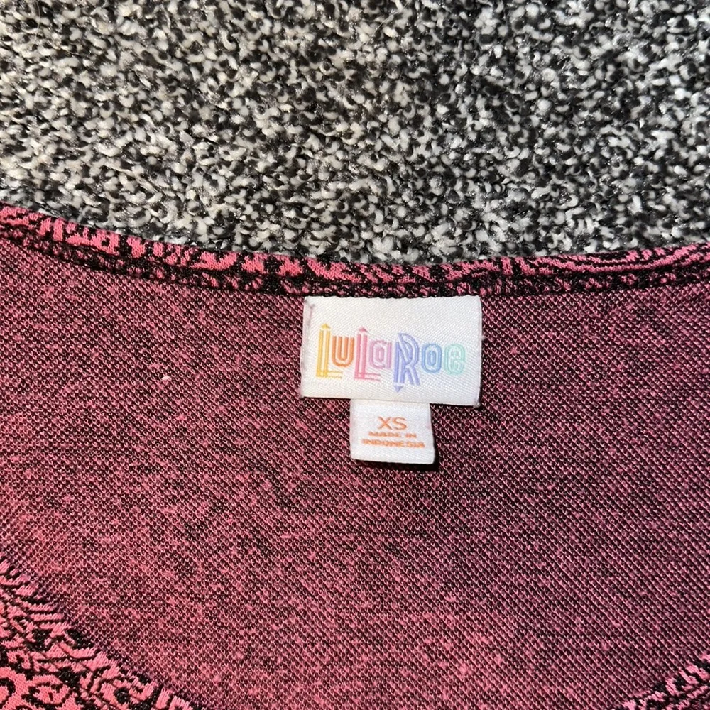 LuLaroe Classic Tee | Black and Pink | Women's XS - Image 2