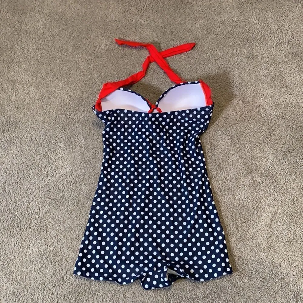 Women’s Swimsuit Bathers Halter Neck Boy Leg with Spots Size 6 - Image 7