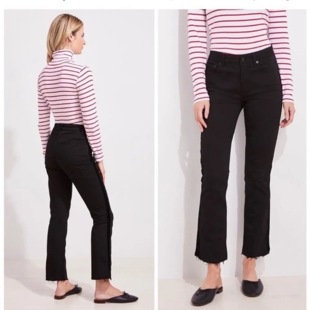 Vineyard Vines jeans Black High-Rise Kick Flare size 27‎ tux velvet striped - Image 9