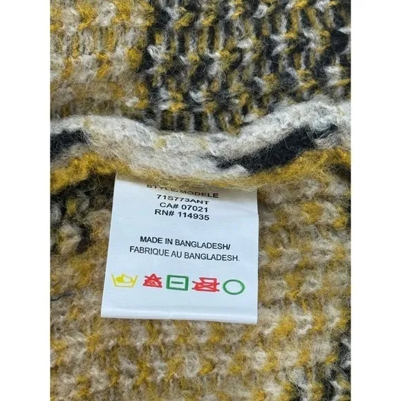 MOTH Turtleneck Sweater Animal Print‎ Yellow Black Beige Pullover S Tan - Image 9