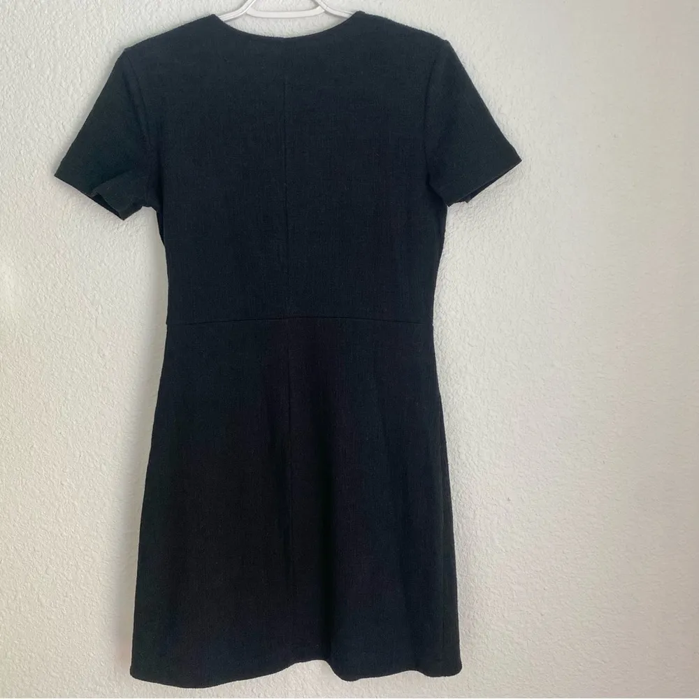 Texture and Thread short sleeve black mini faux wrap dress, size XS - Image 6