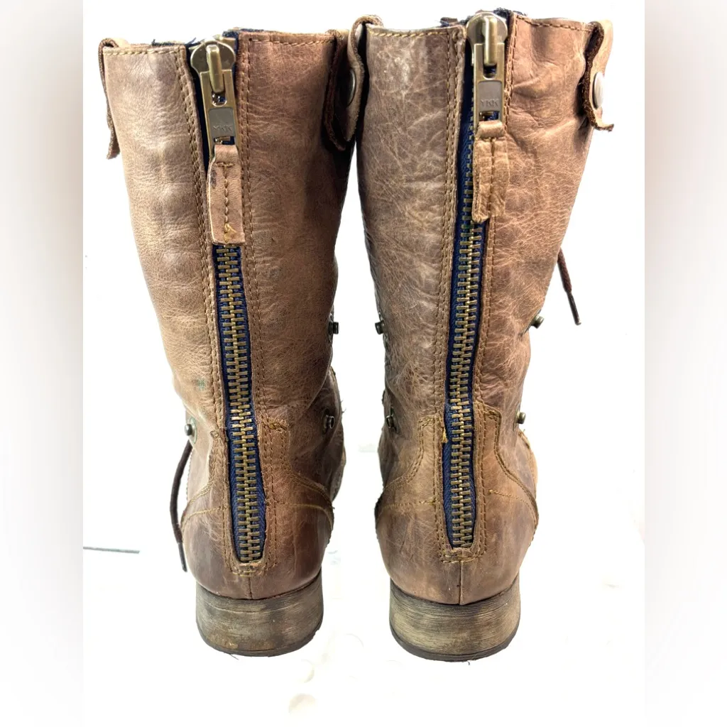 Steve Madden 10 CHEVIE Hipster Leather Lace Up Southwest Pattern Lined Shoes - Image 2