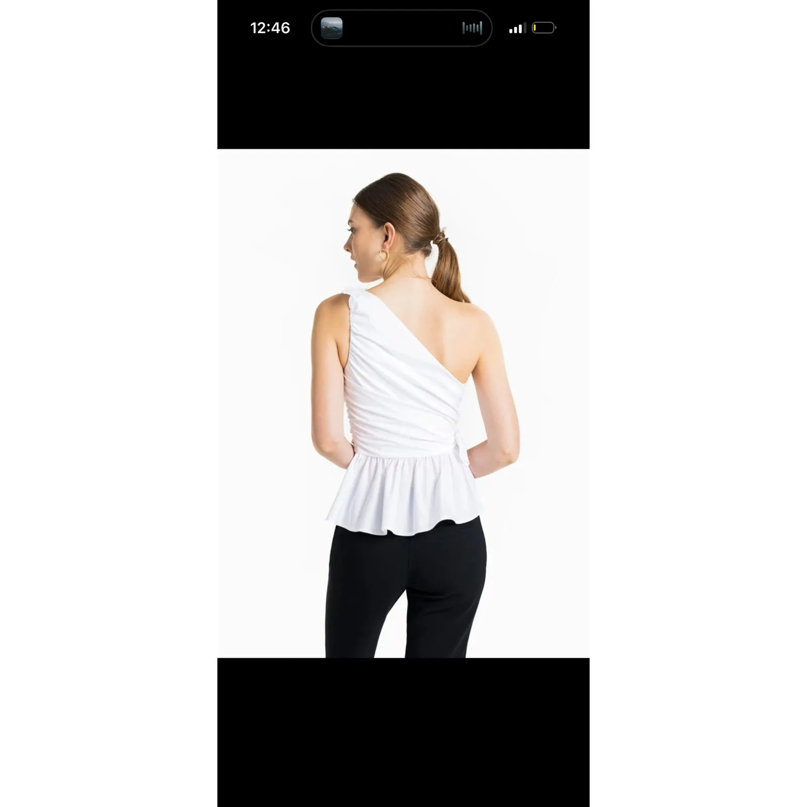 A.L.C. White One Shoulder Soraya Draped Cotton Bow Tie Top Size 6 - Image 12