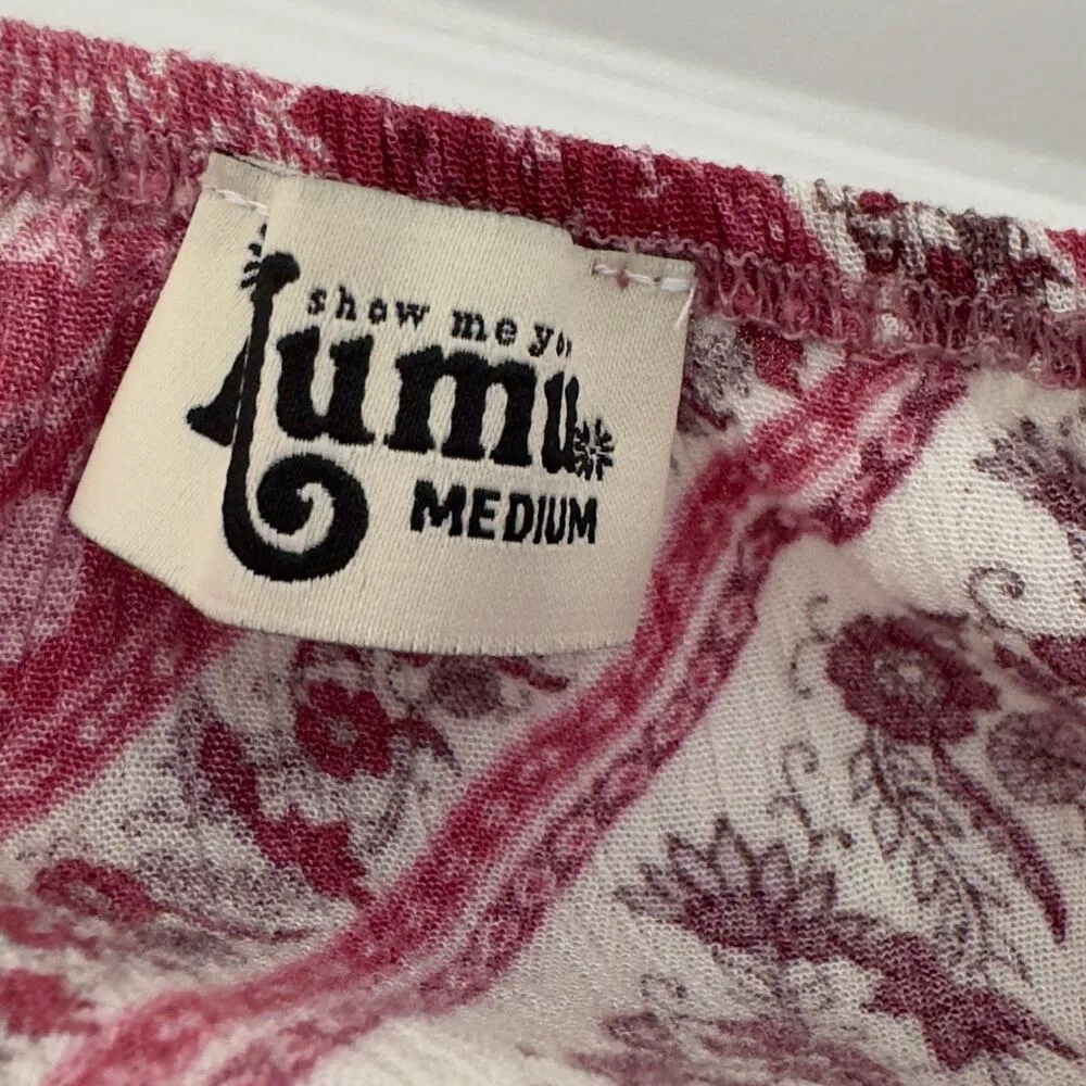 Show Me Your MuMu Lima Off the Shoulder Top 3/4 sleeve Made in USA Boho Floral M - Image 7