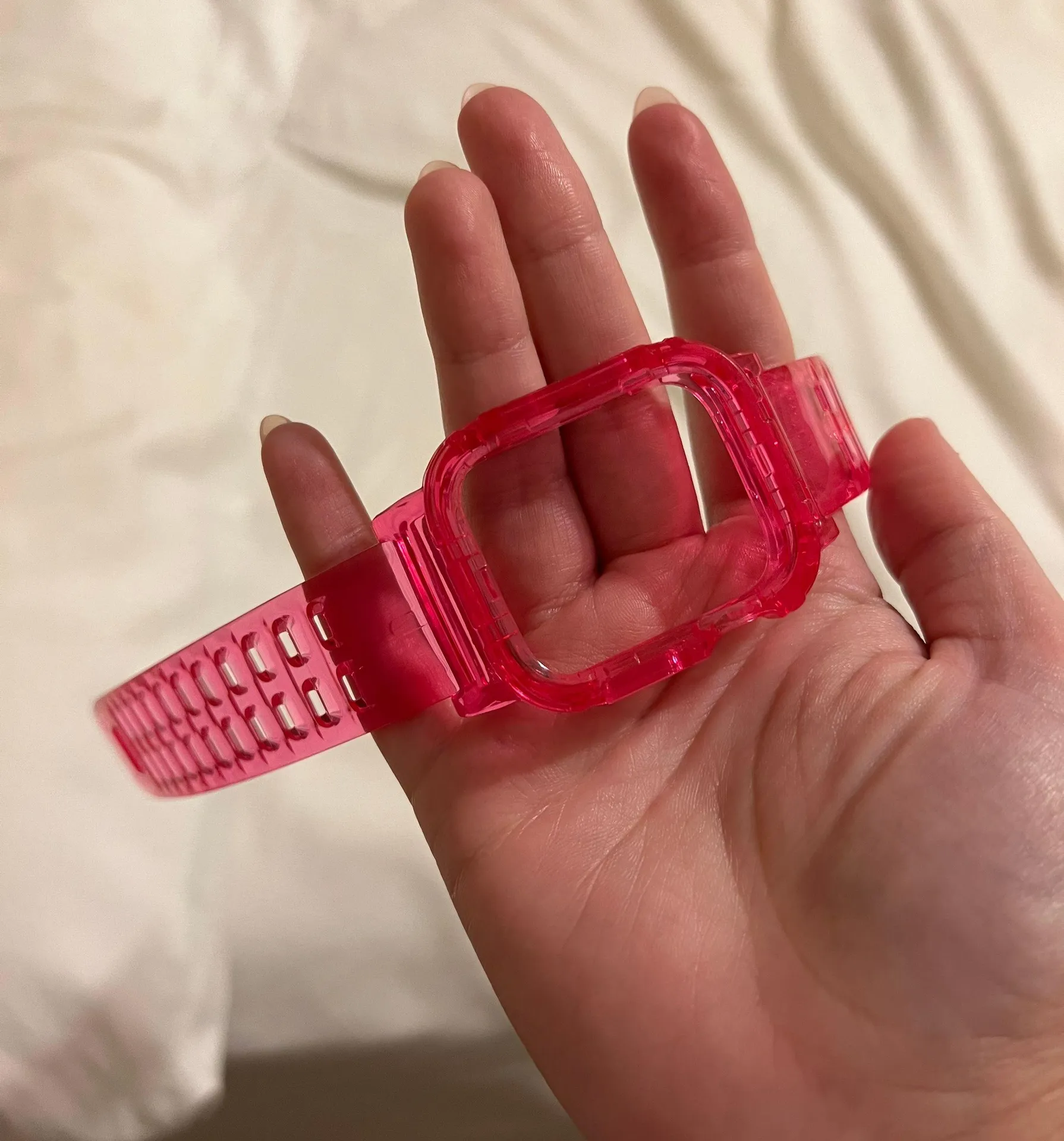 Neon Pink Jelly Apple Watch Band - Image 2