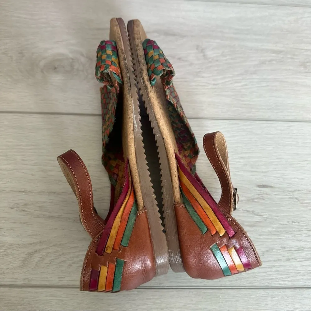 Calza Hortegas Mexican Huarache Sandals Handwoven Aztec Southwestern Leather 7 - Image 3