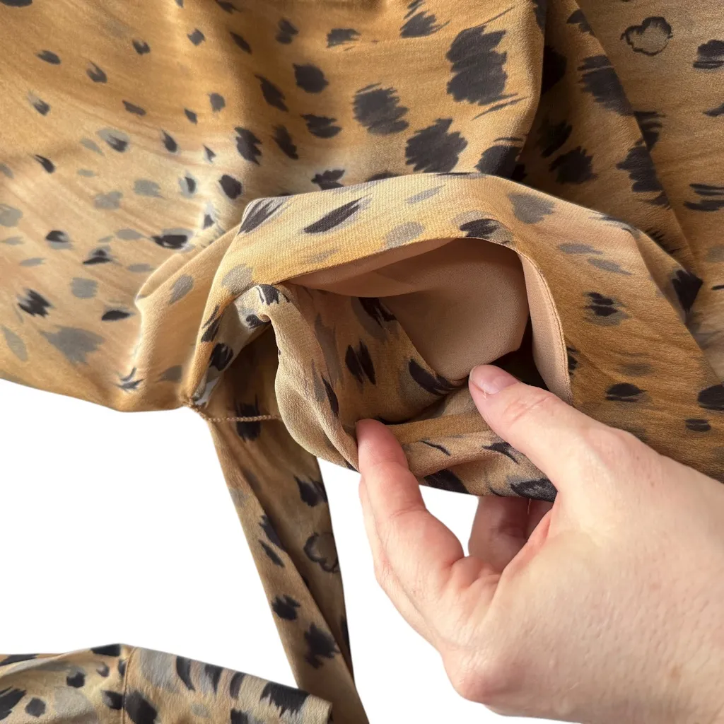 Lafayette 148 Delancy Agave Leopard-print Silk Midi Dress Animal Print XS XSmall - Image 12