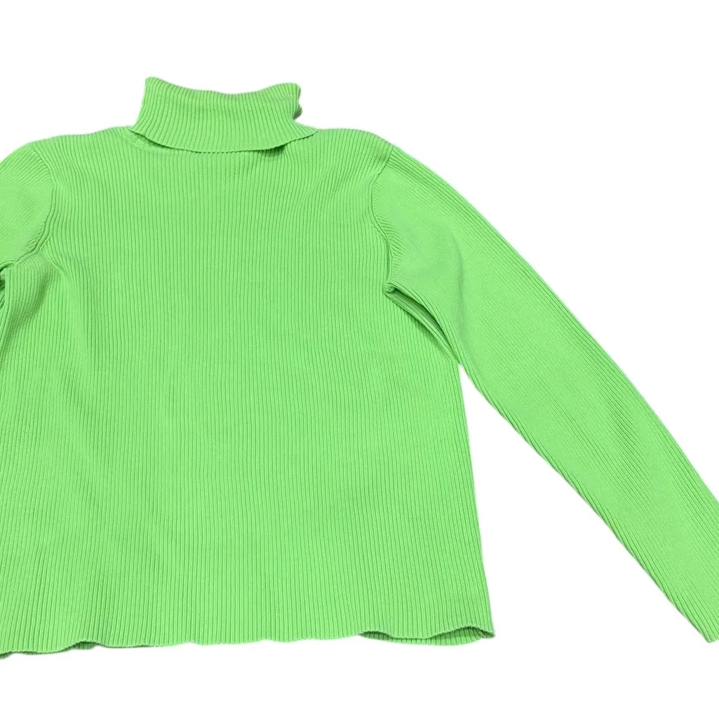 💚 Lauren Ralph Lauren Women’s Green Ribbed Turtleneck Sweater | size L 💚 - Image 7