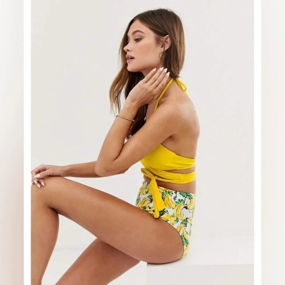 VERO MODA Banana Print High Waisted Bikini Swim Bottoms Size L (12) NWT - Image 6