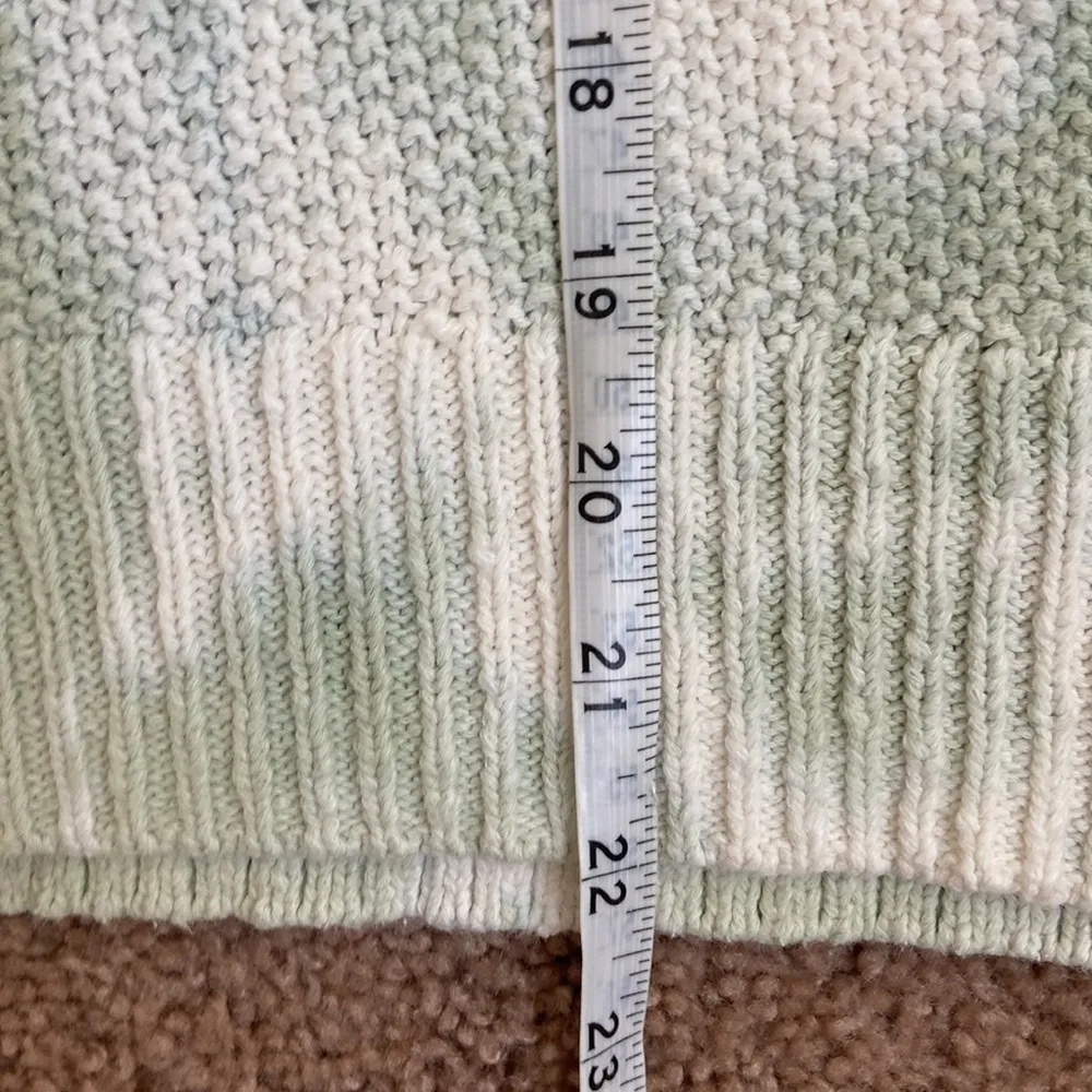 Madewell Tie-Dye Puff-Sleeve Sweater (Sz L) Textured Cotton Mockneck - Image 9