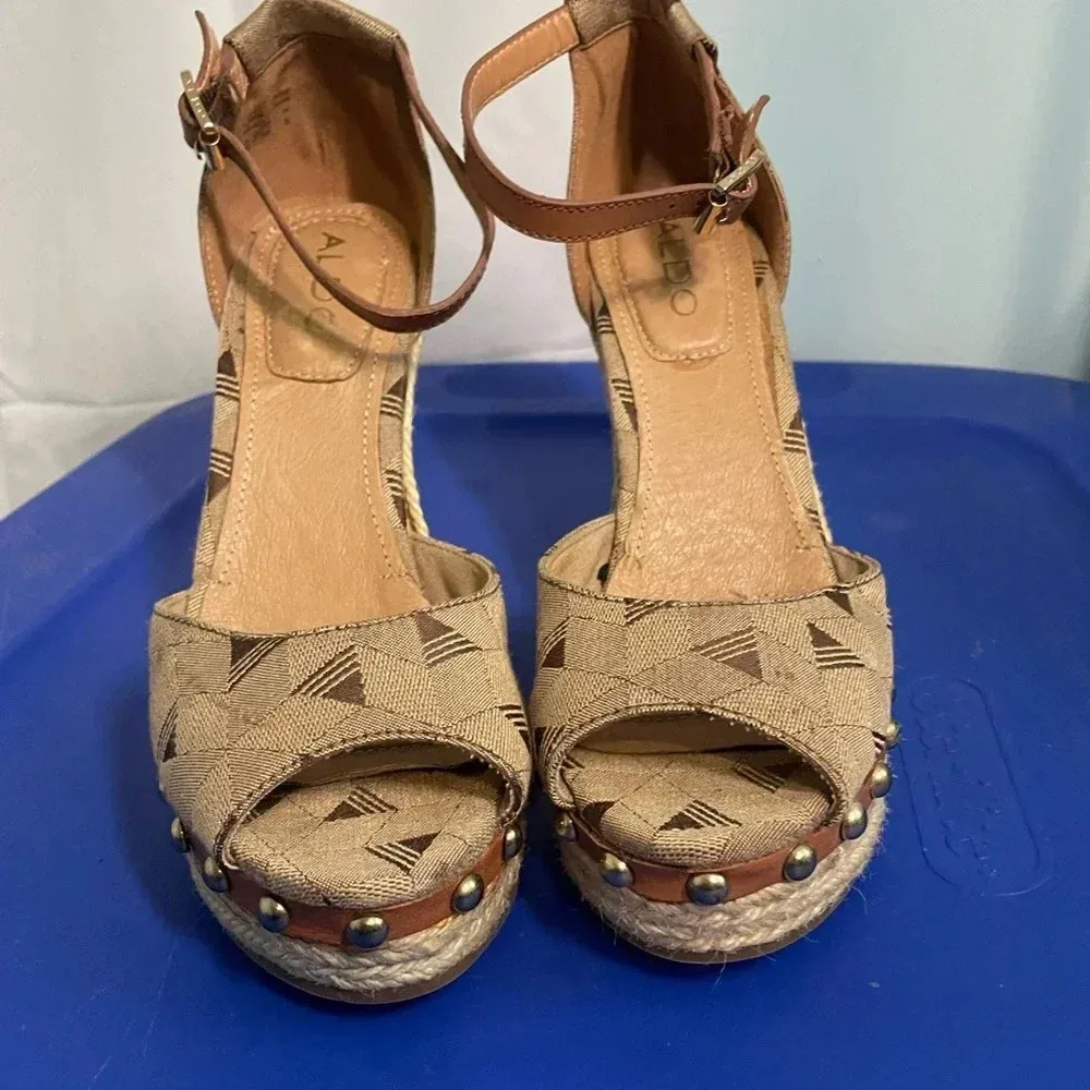 Aldo studded‎ brown wedges - Image 2