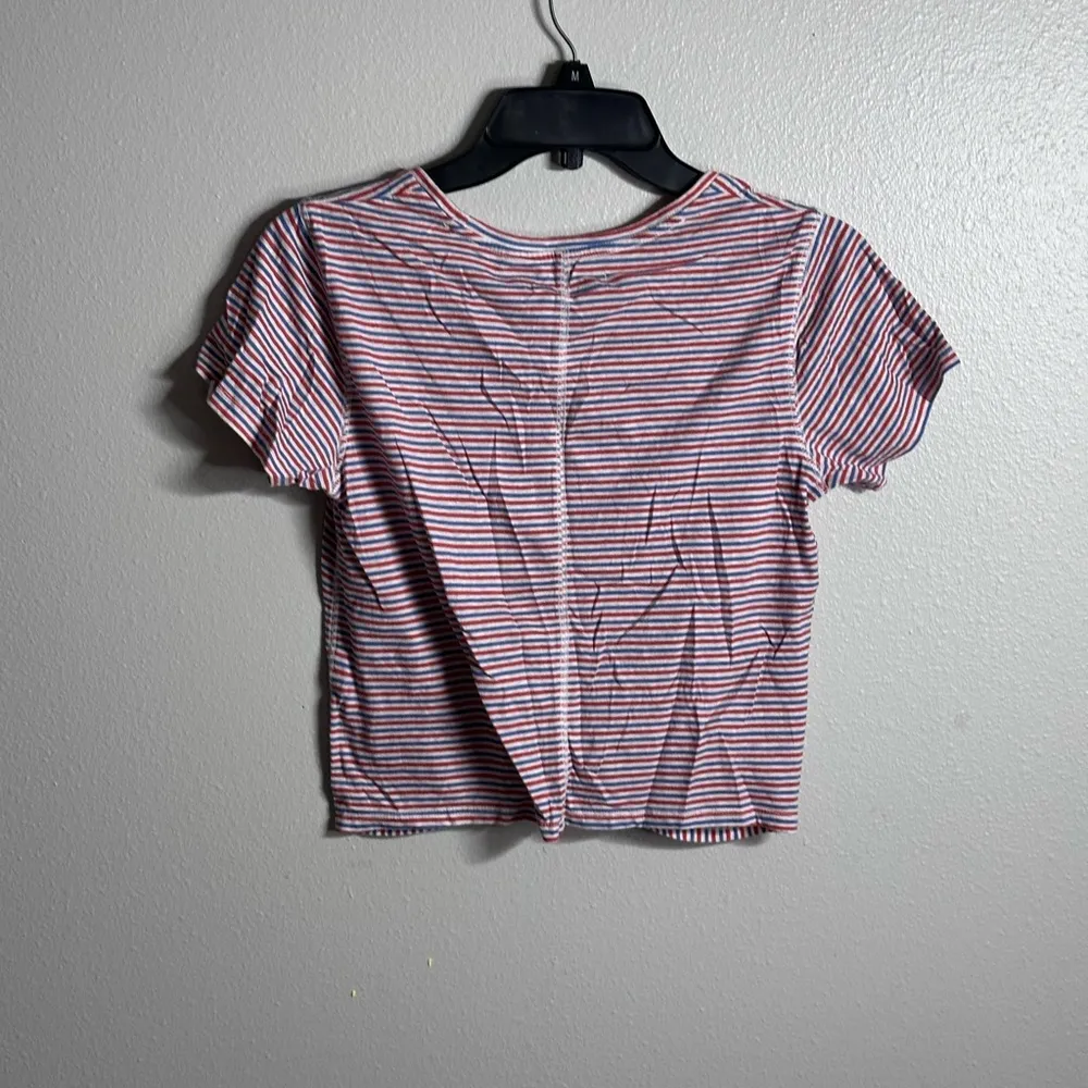 Abercrombie & Fitch Women Striped Crop Top Twist Knot Size M. - Image 5