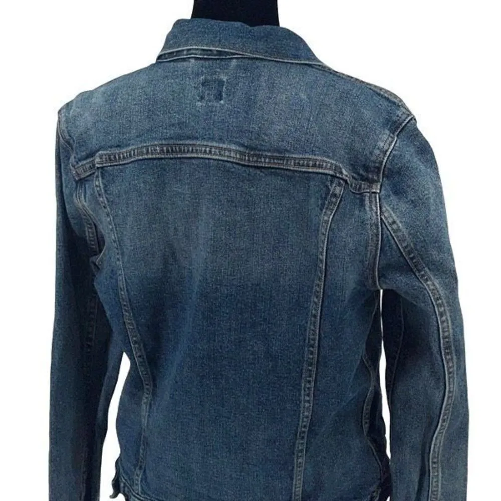 Gap Denim Womens V-Icon‎ Med Cooper Classic Jean Jacket Blue Size Medium - Image 3