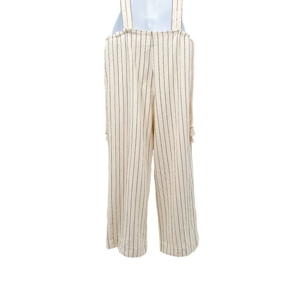 DANNIJO Wide Leg Embroidered Yin Yang Zodiac Cropped Cotton Overalls Jumpsuit Black - Image 8