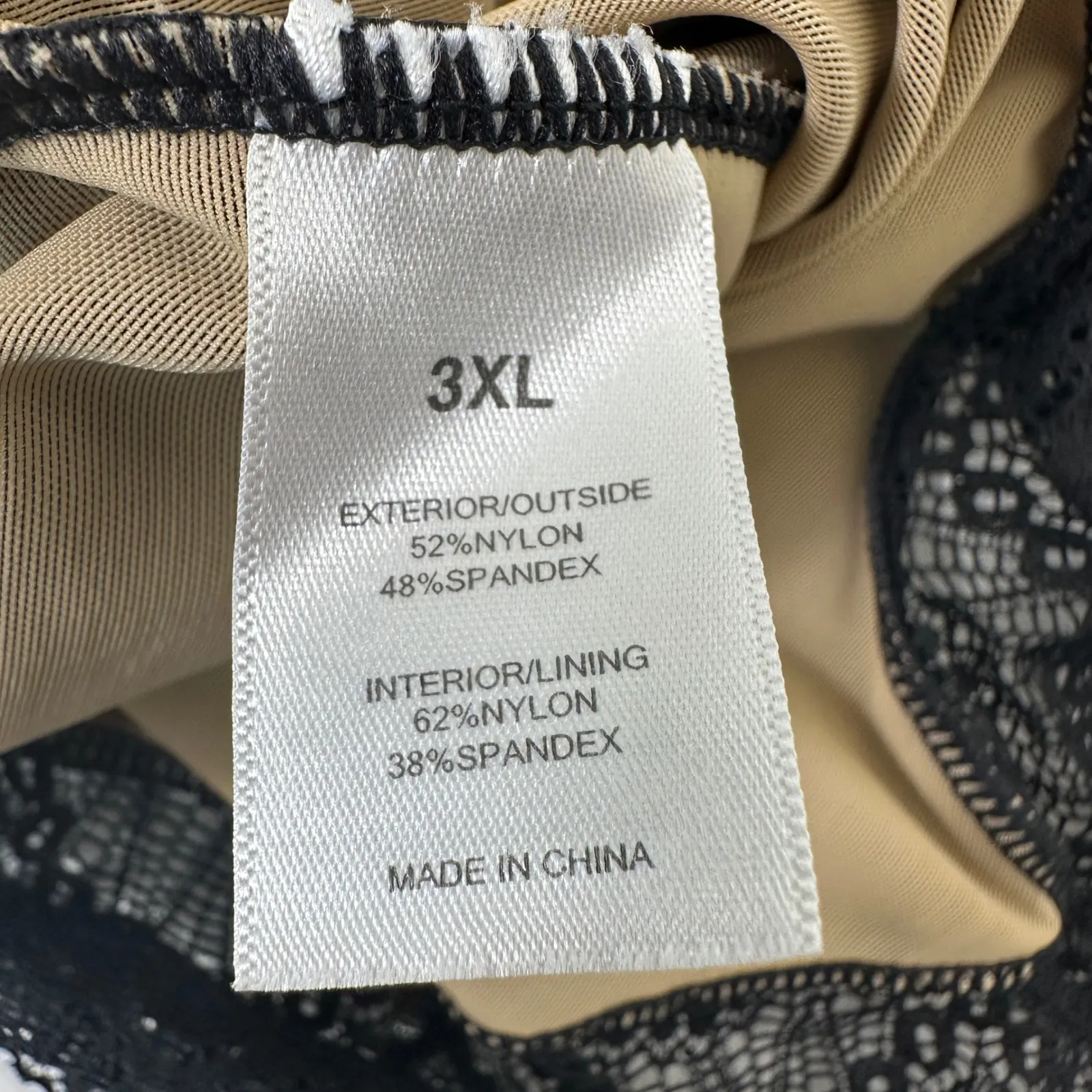 Black Eyelash Scalloped Lace Trimmed VNeck Bodysuit 3X Lagenlook Whimsigoth Sexy - Image 9