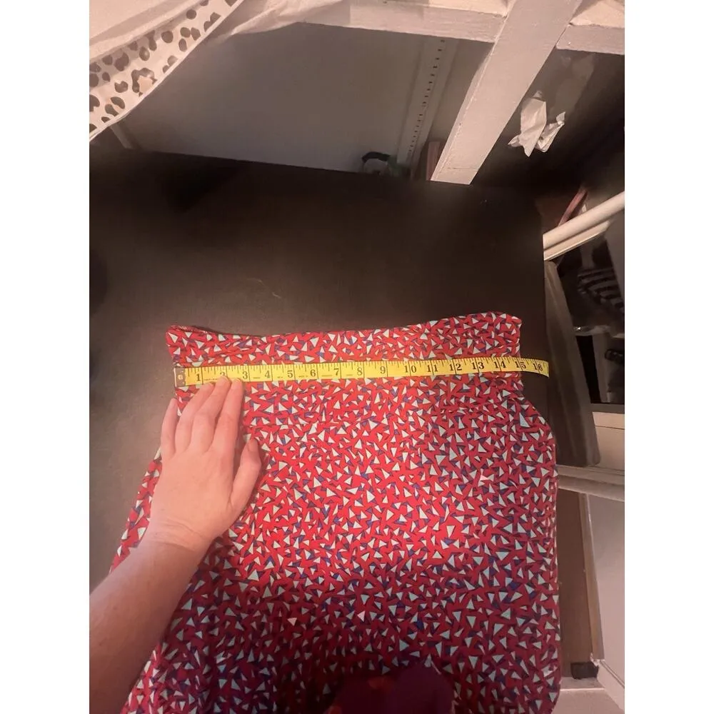 LuLaRoe Maxi Dress M Red Geometric Print Boho Strech Comfy - Image 7