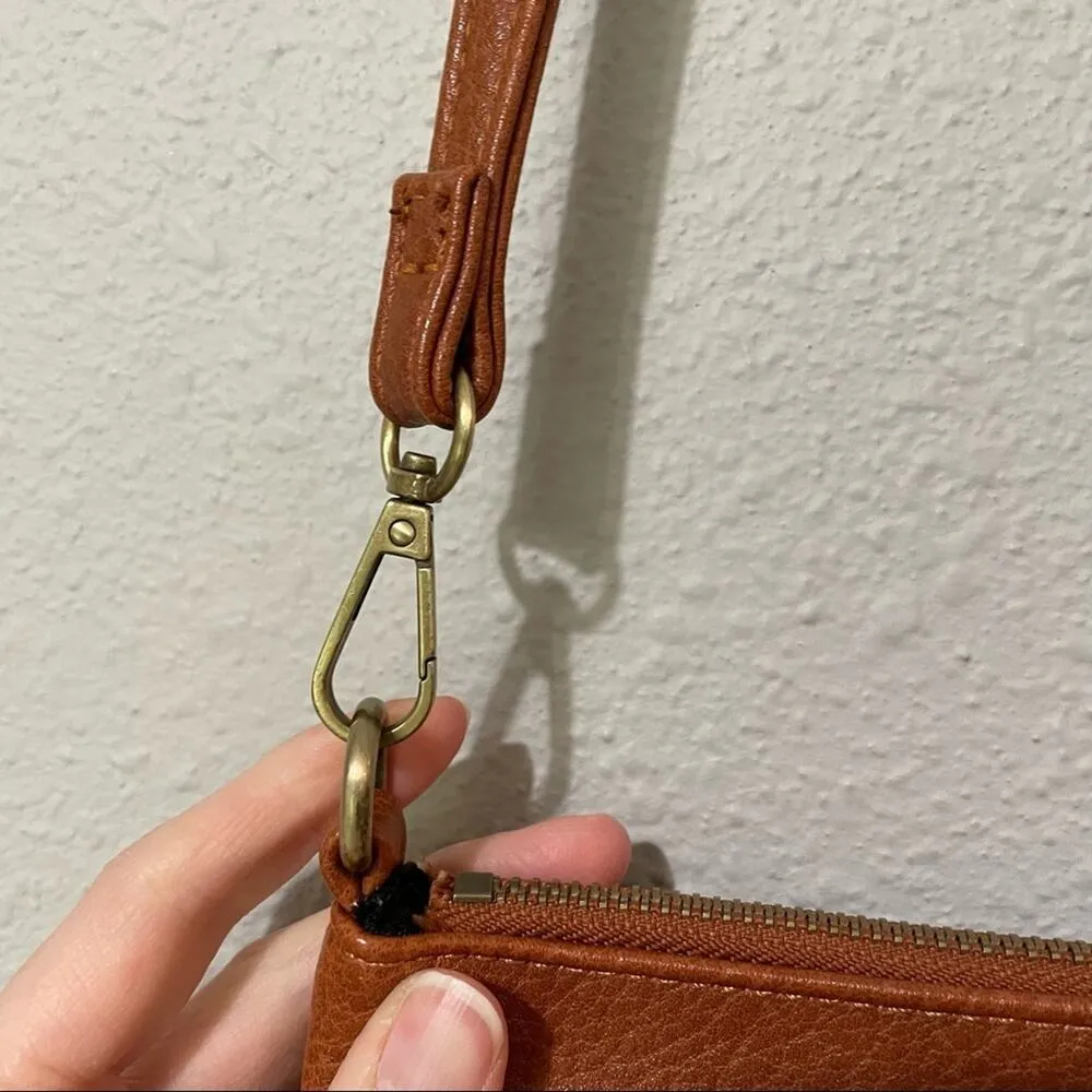 Street Level Brown Faux Leather Crossbody Handbag Purse - Image 3