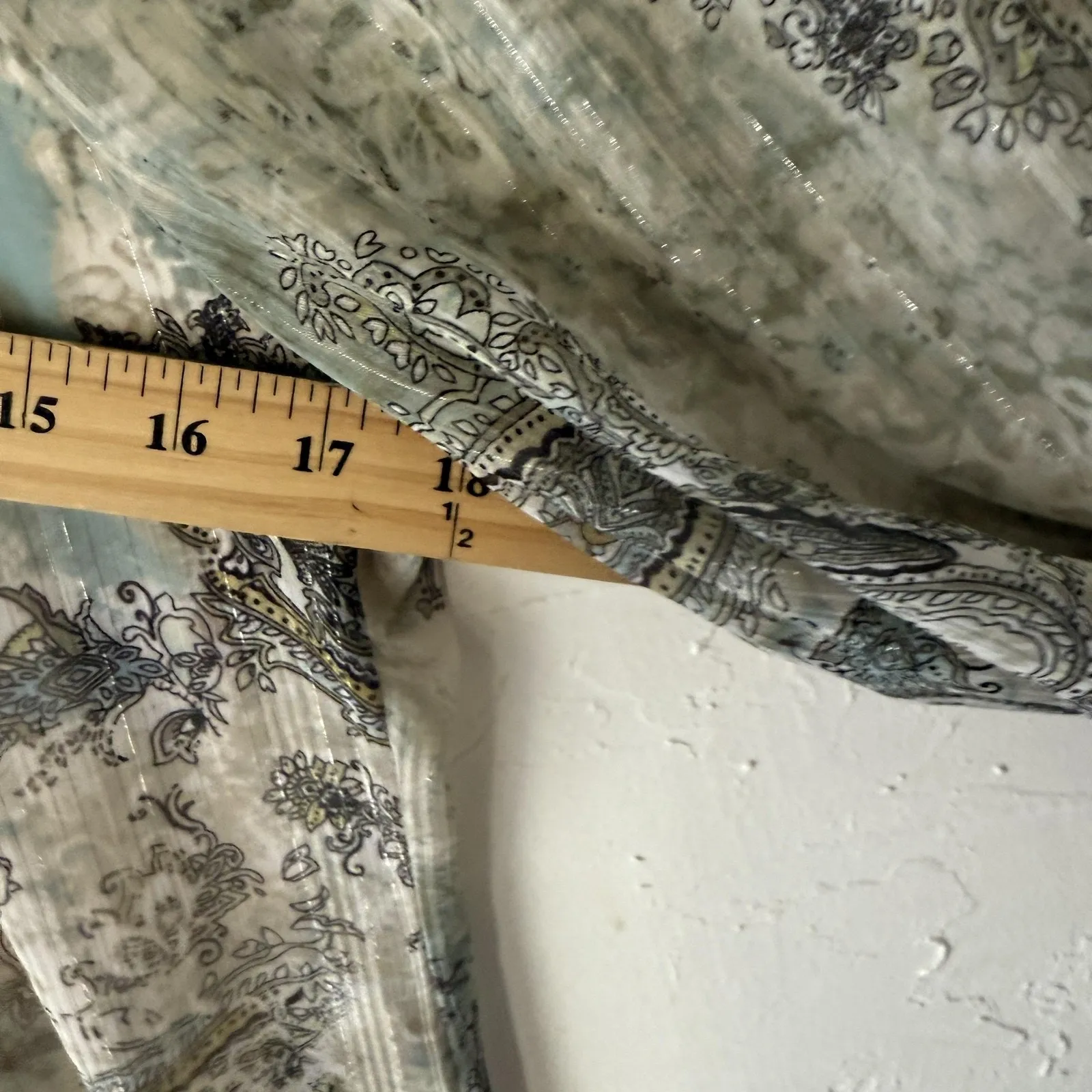 Dressbarn Blouse Y2k Medium Paisley‎ Print Sheer Top 3/4 Sleeve Layered Fairy - Image 6