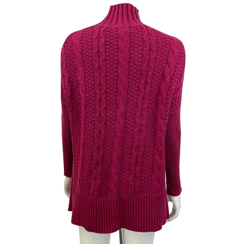 Old Navy Red Cableknit‎ Turtleneck Tunic Sweater - Image 3