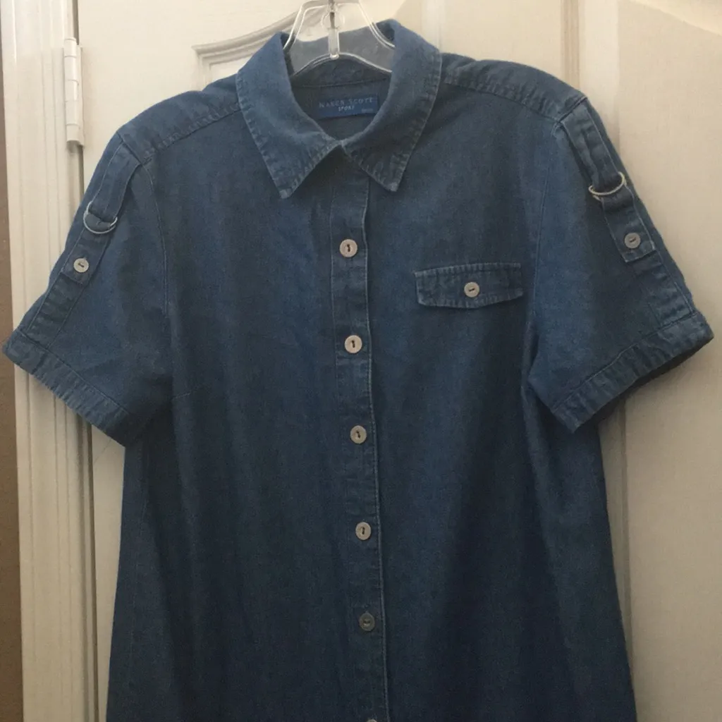 FINAL MARKDOWN Ladies’ Karen Scott Petite Front-buttoned Denim Dress (PL) - Image 2