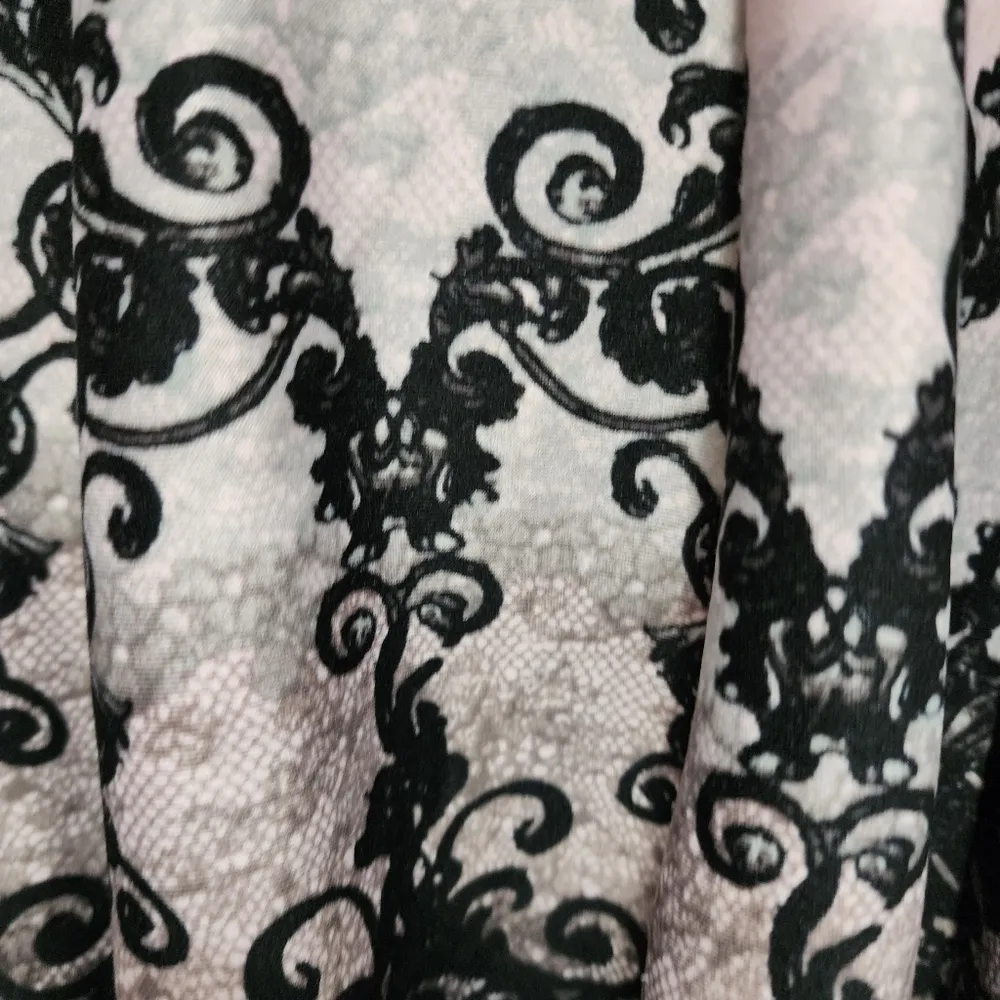 Danny & Nicole pink abstract floral scuba fit and flare dress size 4 - Image 2