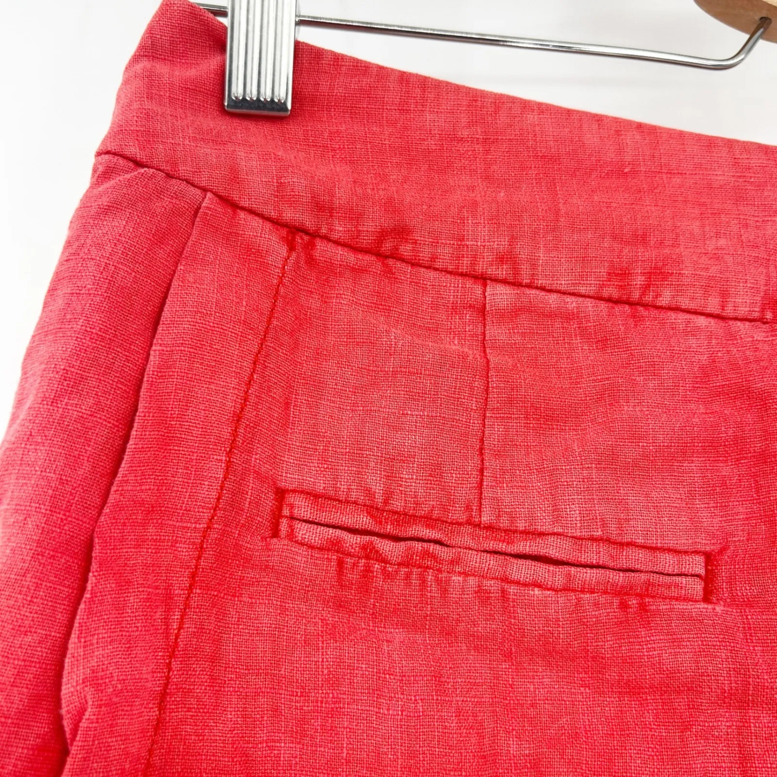 Free People Womens Johana Linen Skort Shorts Coral Low Rise Micro Mini Size 2 - Image 9