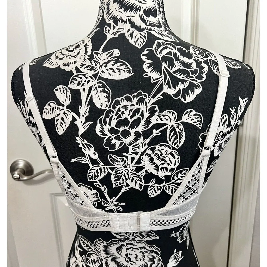 Adore Me Tatum White Lace Mesh Overlay Full‎ Coverage Bra Sz 36DD - Image 5