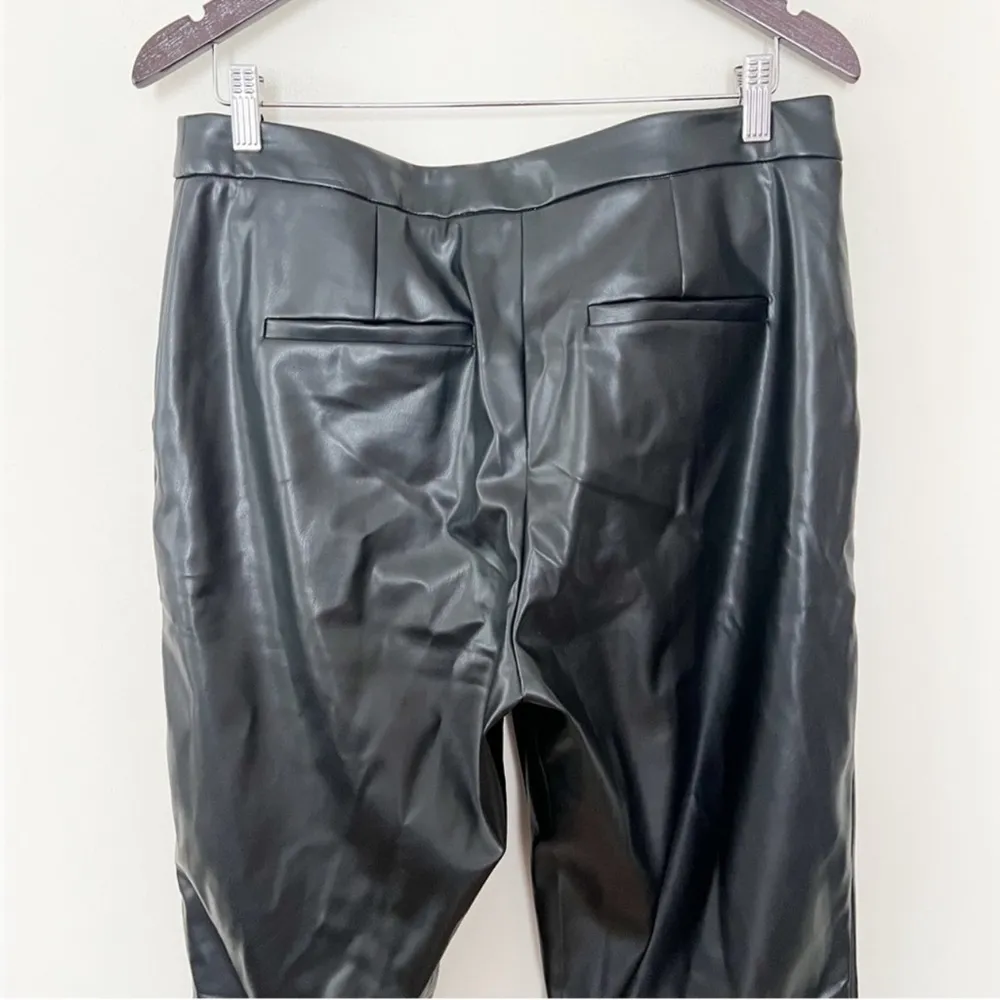 Alexia Admor Black Faux Leather Wide Leg Trouser Pants Size 12 Formal Dressy - Image 6